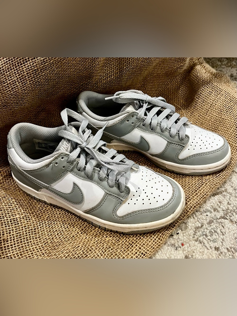 Nike Dunk Low Kids Gray and White Sneakers
